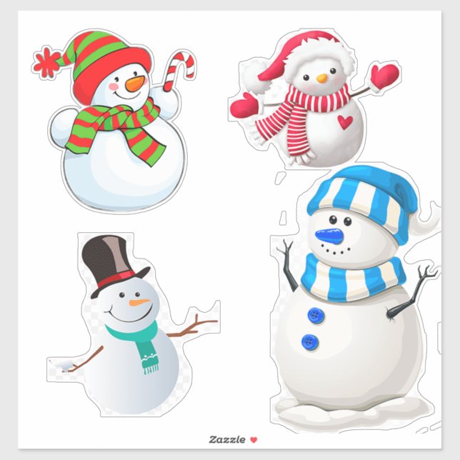 Cheerful Winter Snowmen Collection Sticker (Sheet)