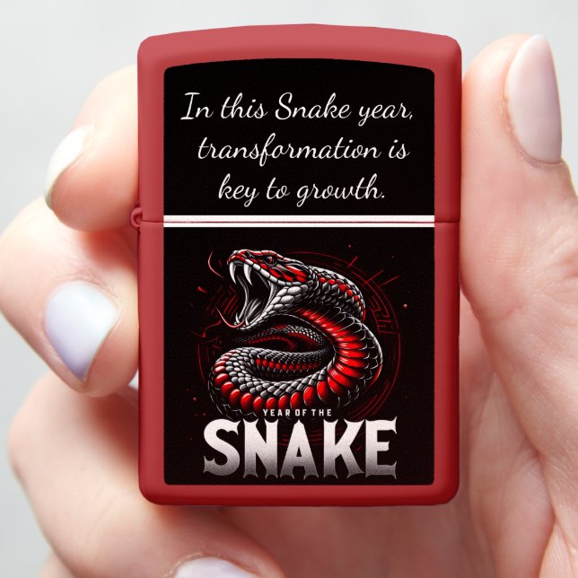 Cheerful Year of the Snake celebration Zippo Lighter (In Hand)