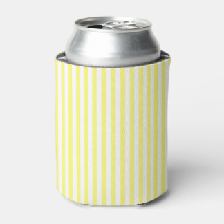 Cheerful Yellow and White Striped Can Cooler