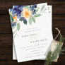 Cheerful Yellow Blue Floral Engagement Invite