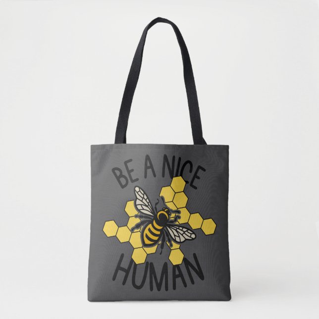 Cheerful Yellow Bumble Bee Tote Bag: Nature's Deli Bag (Front)
