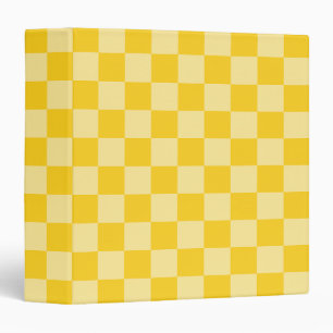 Cheerful Yellow Checkered Pattern 3 Ring Binder