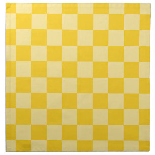 Cheerful Yellow Checkered Pattern Cloth Napkin