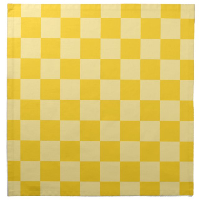 Cheerful Yellow Checkered Pattern Cloth Napkin (Front)