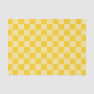 Cheerful Yellow Checkered Pattern Tissue Paper