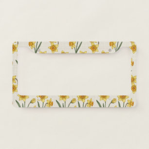 Cheerful Yellow Daffodil Spring Flower License Plate Frame