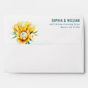 Cheerful Yellow Floral Illustration Envelope
