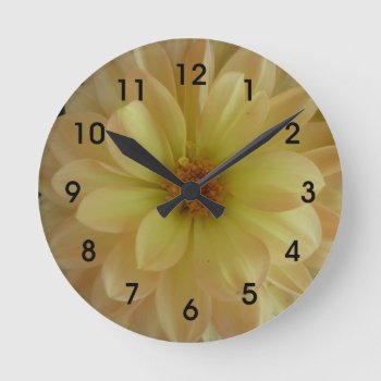 Cheerful Yellow Flower Clock by CindyBeePhotography at Zazzle