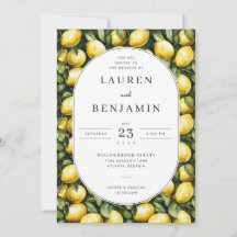 Cheerful Yellow Lemon Botanical Border