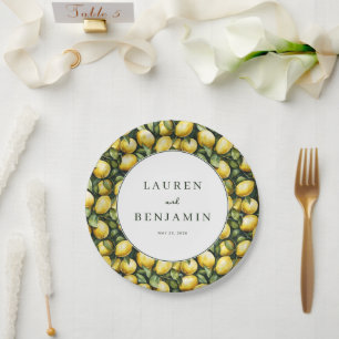 Cheerful Yellow Lemon Illustration Paper Plates