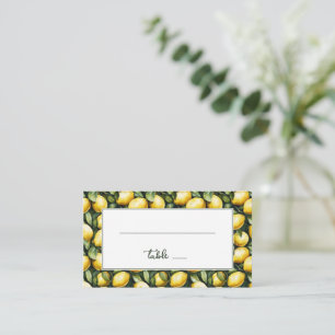 Cheerful Yellow Lemon Illustration Place Card