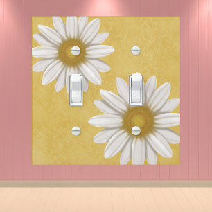 Cheerful Yellow Modern Daisy Hand-Drawn Light Switch Cover