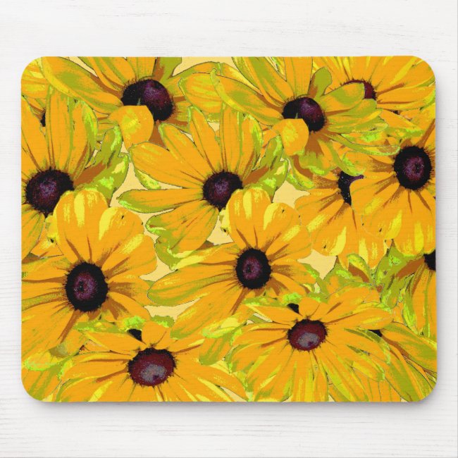 Cheerful Yellow Rudbeckia Flowers Floral Mousepad