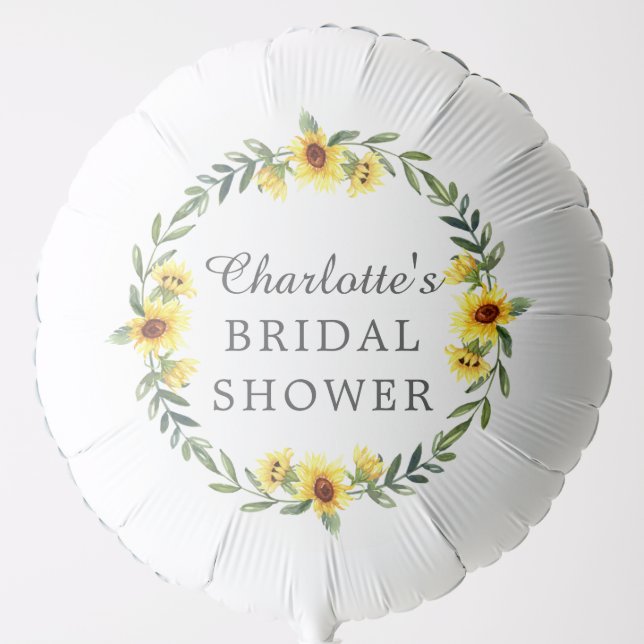 Cheerful Yellow Sunflower  Bridal Shower Balloon (Front)