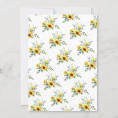 Cheerful Yellow Sunflower Bridal Shower Brunch Invitation (Back)