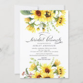 Cheerful Yellow Sunflower Bridal Shower Brunch Invitation (Front)