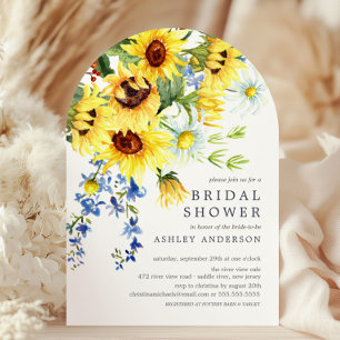 Cheerful Yellow Sunflower Bridal Shower Invitation