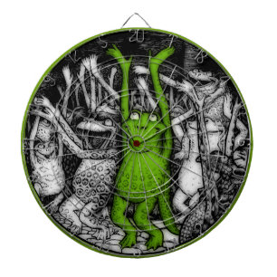 Cheering Frogs Dartboard With Darts