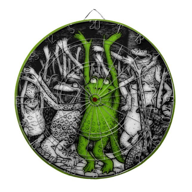Cheering Frogs Dartboard With Darts (Front)