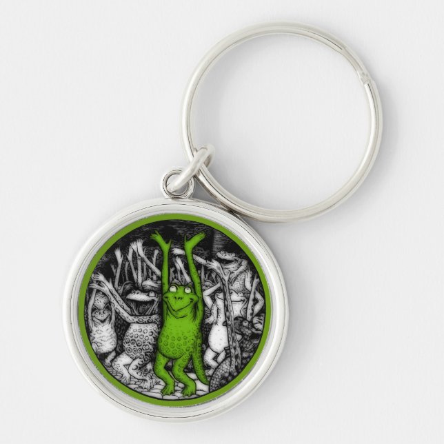 Cheering Frogs Keychain (Front)
