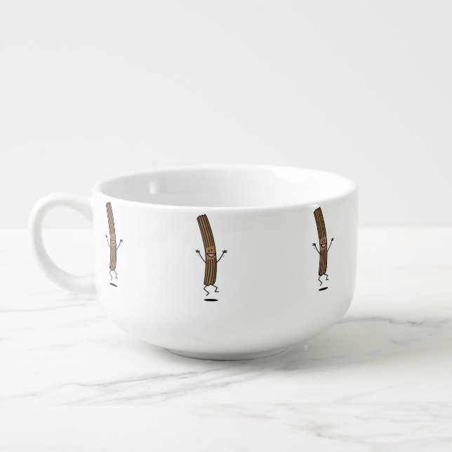 Cheering Jumping Churro Soup Mug (Right)