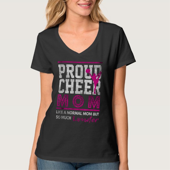 Cheering Mama Proud Cheer Mom Cheerleader Mother P T-Shirt (Front)
