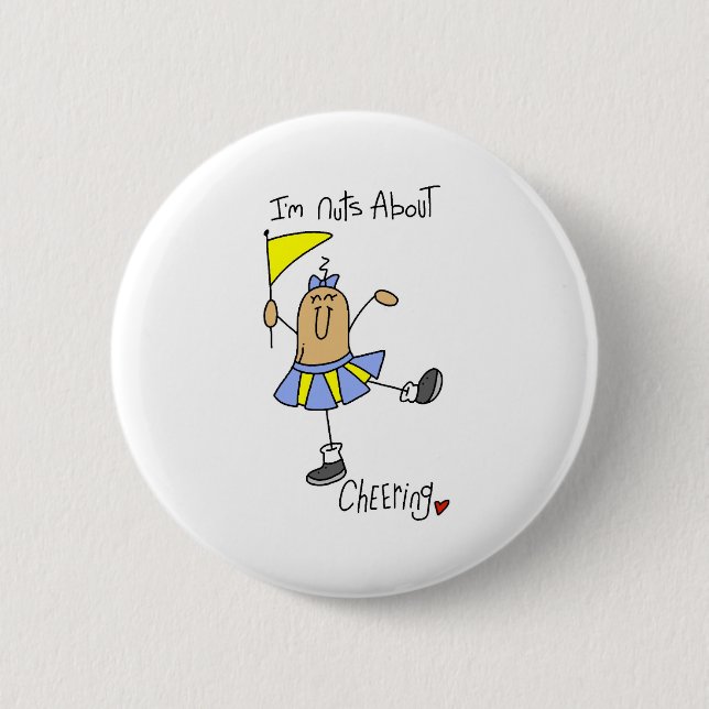 Cheering Nut Pinback Button (Front)