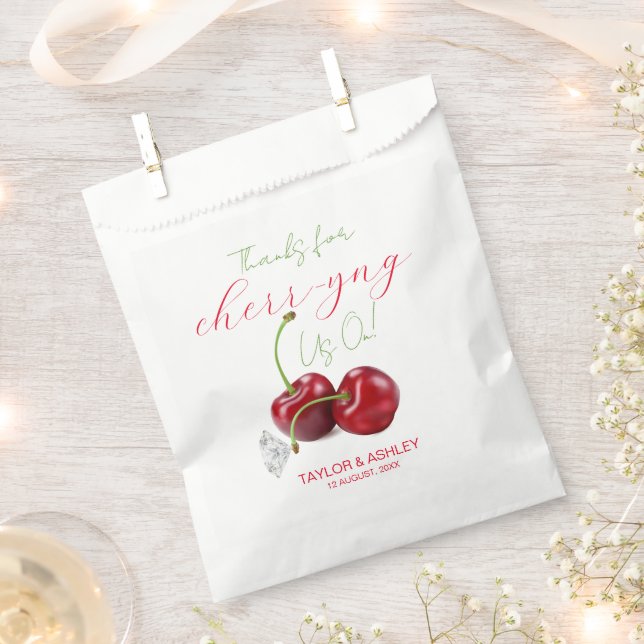Cheering Us On Cherry Fruit  Favor Bag (Clipped)