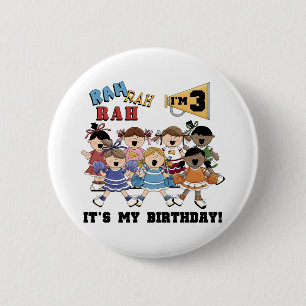 Cheerleader 3rd Birthday T-shirts and Gifts Button