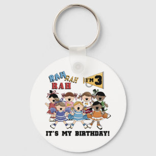 Cheerleader 3rd Birthday T-shirts and Gifts Keychain