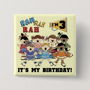 Cheerleader 3rd Birthday T-shirts and Gifts Pinback Button
