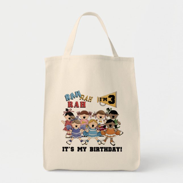 Cheerleader 3rd Birthday T-shirts and Gifts Tote Bag (Front)