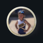 Cheerleader Add Photo Button<br><div class="desc">Customize this button by adding your photo of your favorite cheerleader... .</div>