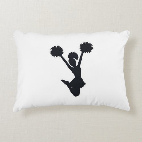 CHEERLEADER  AND BLACK BACK ACCENT PILLOW