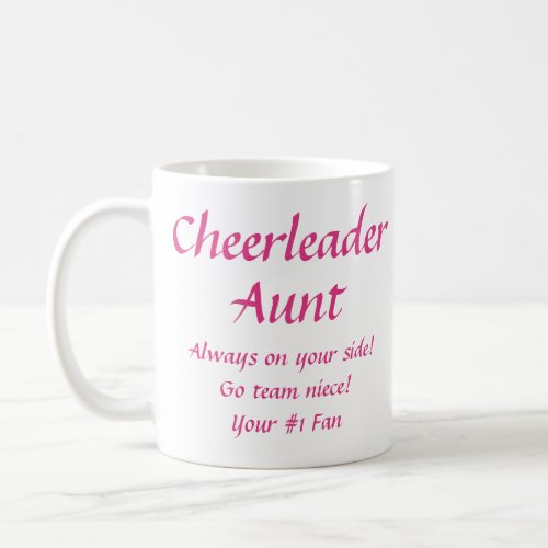 Cheerleader Aunt Auntie Niece Neice Coffee Mug