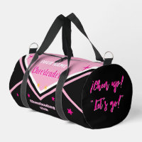 cheerleader bag, personalize pink, white & black 