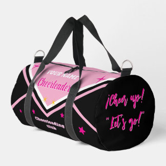 cheerleader bag, personalize pink, white & black duffle bag