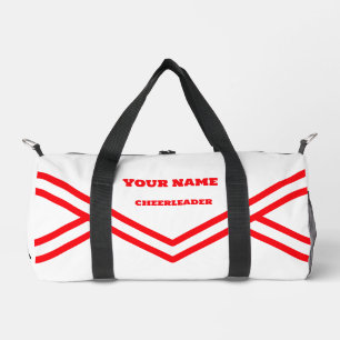 cheerleader bag,personalize red and white duffle bag