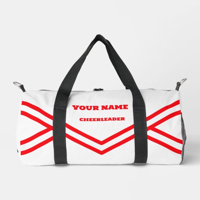 cheerleader bag,personalize red and white  duffle bag (Front)