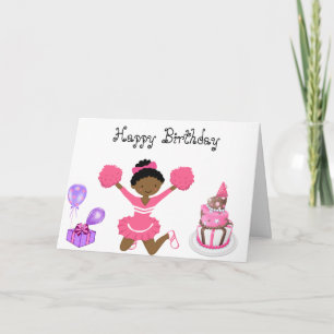 Cheerleader Birthday card AA