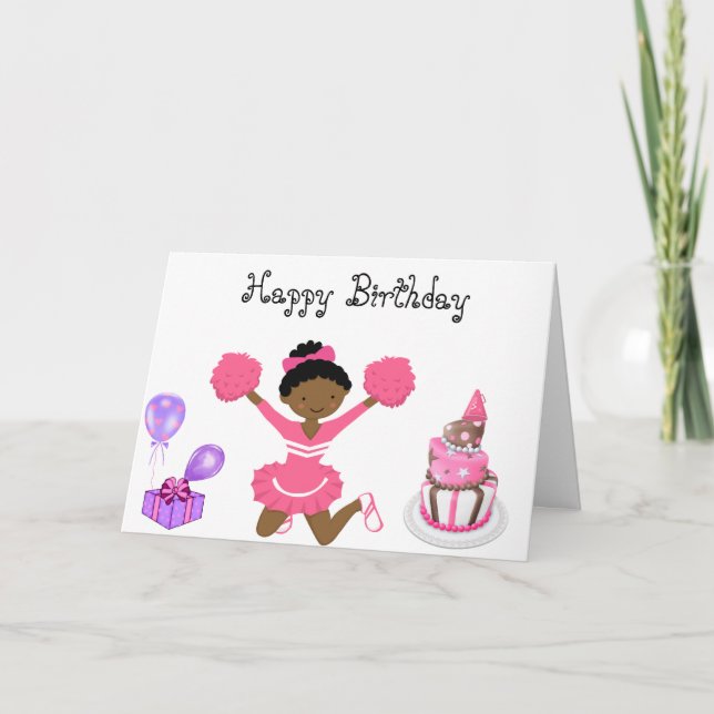 Cheerleader Birthday card AA (Front)