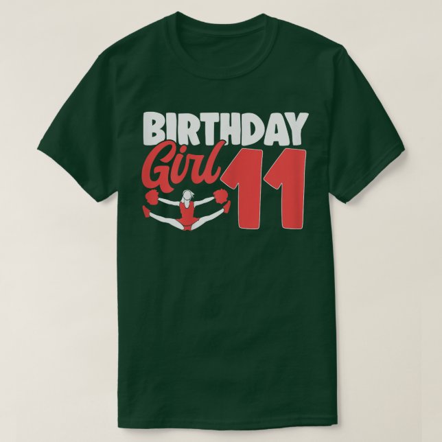 Cheerleader Birthday Cheer Girl Cute Cheerleading  T-Shirt (Design Front)