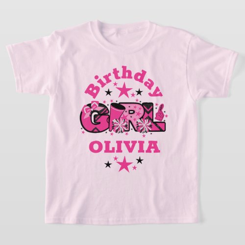  Cheerleader Birthday Girl shirt Cheer Party