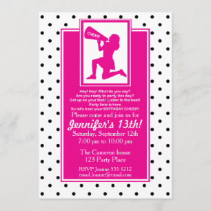 Cheerleader Birthday Invitation Customizable