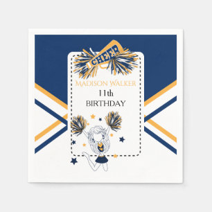 Cheerleader Birthday Party in Navy Blue & Gold Napkins