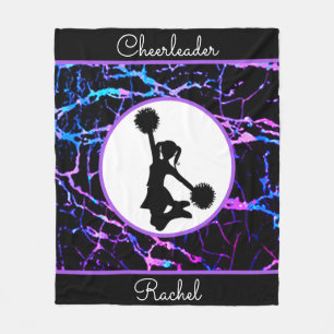 Cheerleader Black Abstract Fleece Blanket