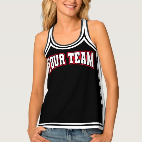 Cheerleader Black Varsity Shell Photo Logo Tank Top