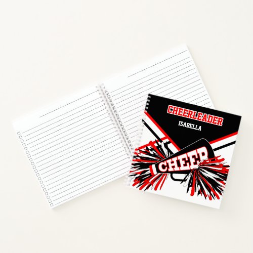 Cheerleader _ Black White  Red Notebook