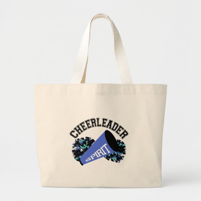 Cheerleader Blue Large Tote Bag (Front)