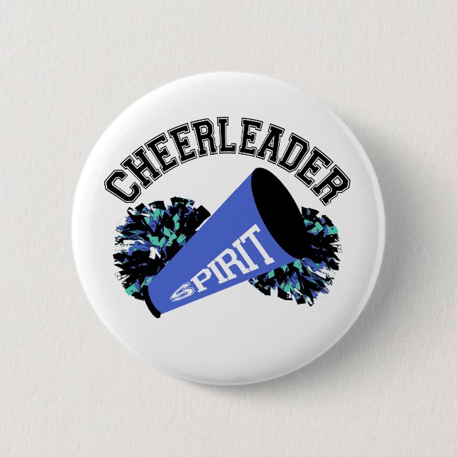 Cheerleader Blue Pinback Button (Front)